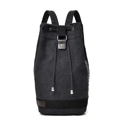 Casual Canvas Travel Bucket Backpack - Image 7