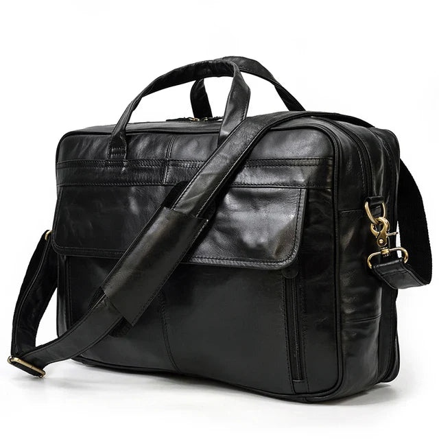 Multifunctional Large Capacity Genuine Leather Vintage Handbag - Image 11