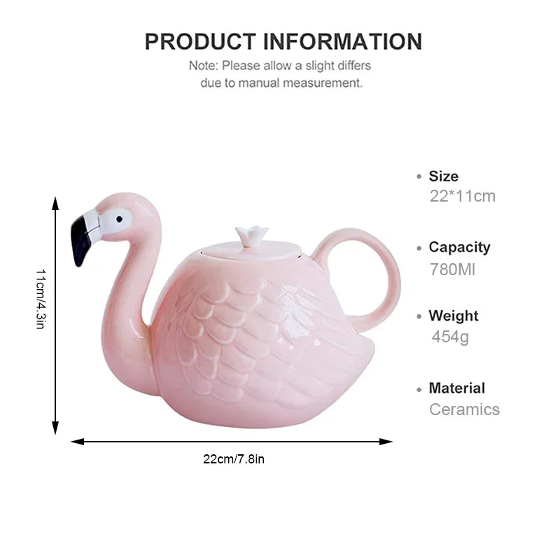 Pink Flamingo Ceramic Tea Set - Image 6