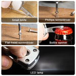 6in1 Stainless Steel Adventure Pro Tool Keychain