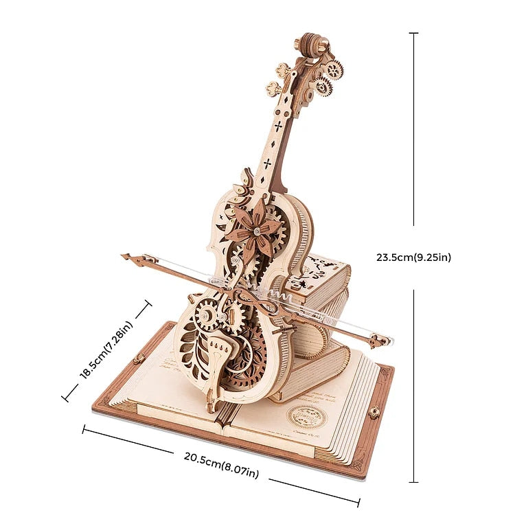 3D Magical Mechanical Wooden Cello Puzzle