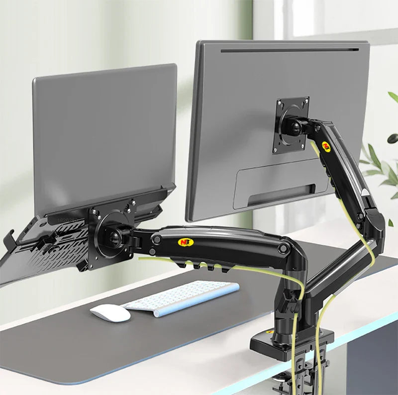 Dual Arm Adjustable Laptop Monitor Riser Mount