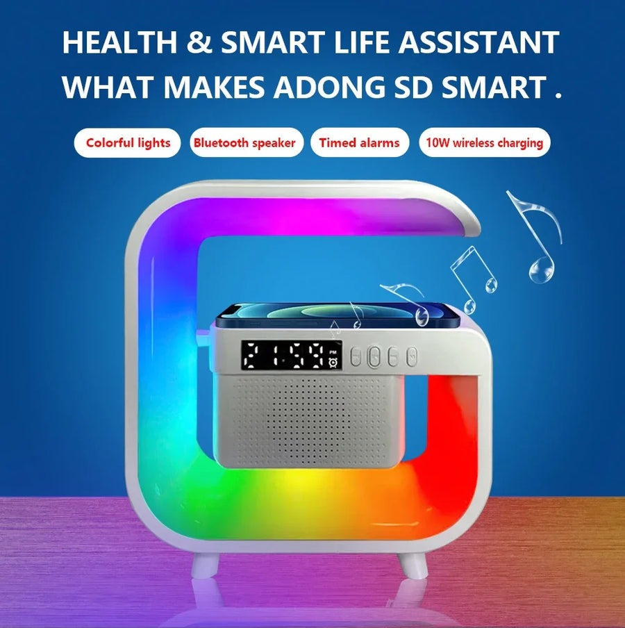 RGB Wireless Charging Bluetooth Futuristic Night Lamp Speaker - Image 7