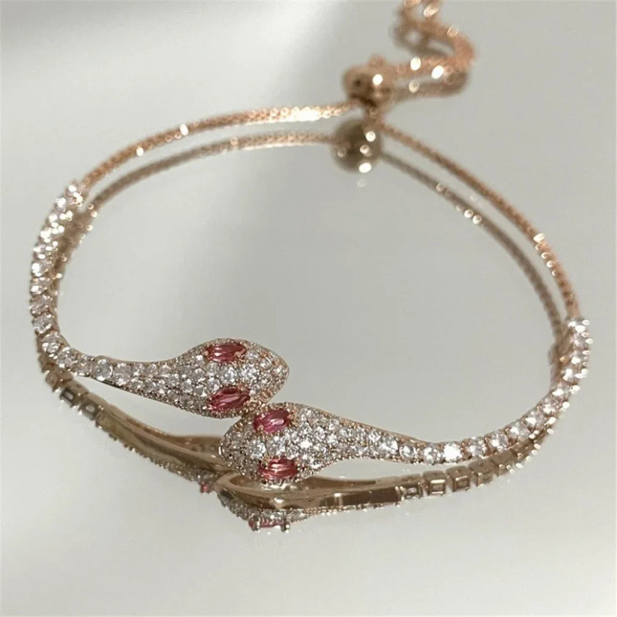 Zircon Stone Adjustable Snake Bracelet - Image 2
