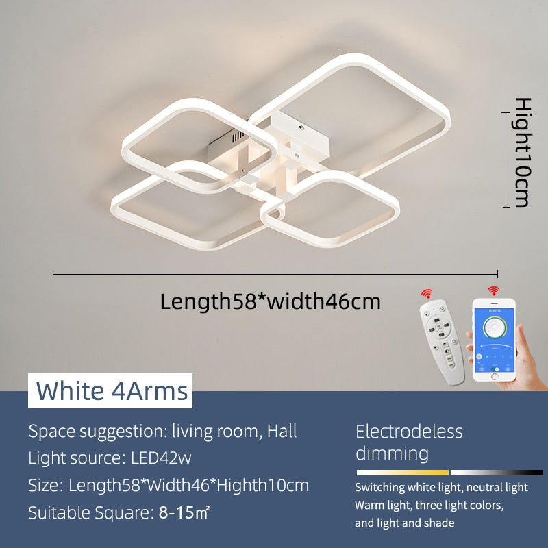Modern Art Shapes Smart Home LED Chandelier - Image 11