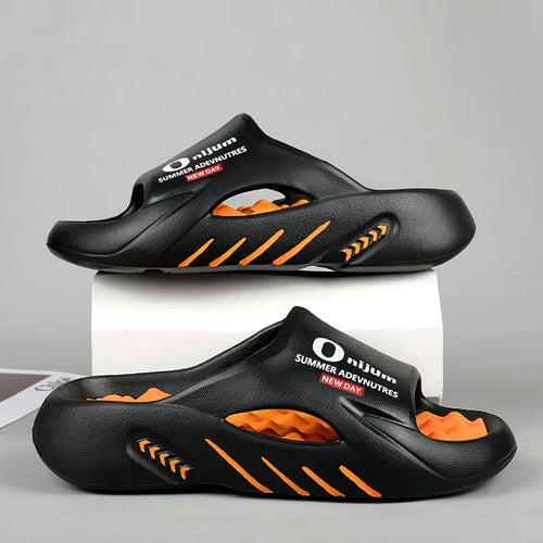 Orange Fire Casual Beach Massager Slippers - Image 0