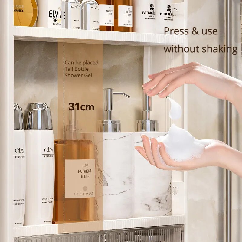 Home Essential Punch-Free Bathroom Organizer Shelf