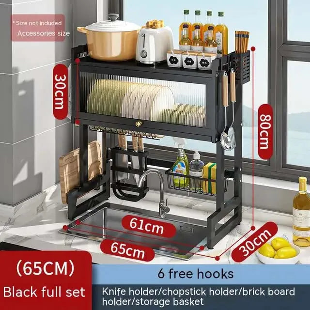 Modern Kitchen Over The Sink Organizer Dish Rack - Image 10