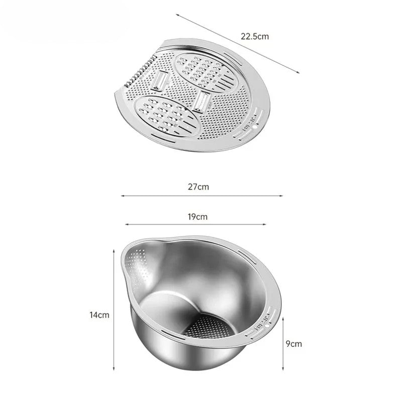 All-in-One Stainless Steel Kitchen Drain Slicer Bowl - Image 5