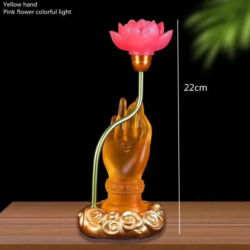 Sacred Lotus Hand Crystal Lamp - Image 6