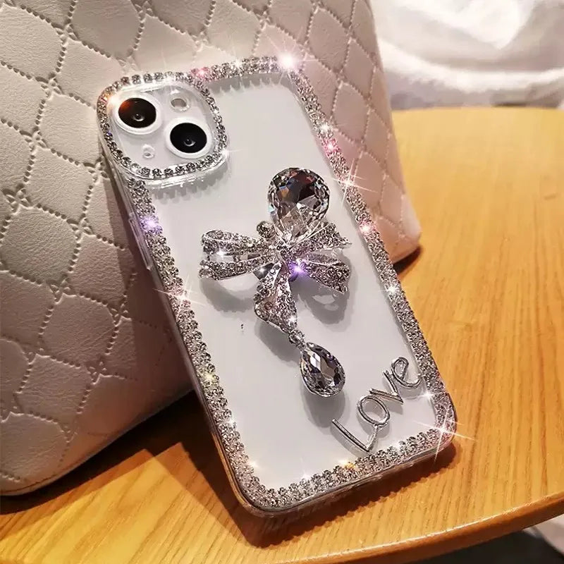Sparkle Shell Diamond Bow iPhone Case - Image 2