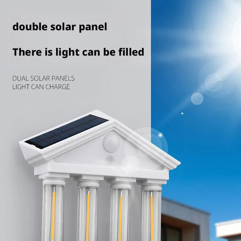 Ancient Architecture Solar-Powered Waterproof Outdoor Lamp - Image 2