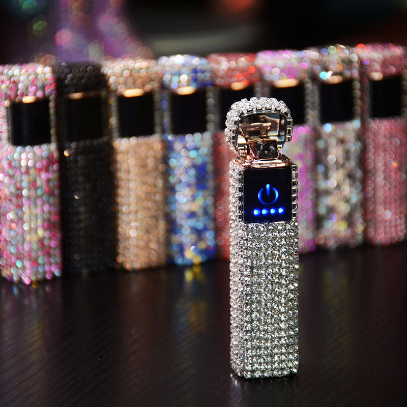 Sparkle Stone Rhinestone Rechargeable Portable Lighter - Image 0
