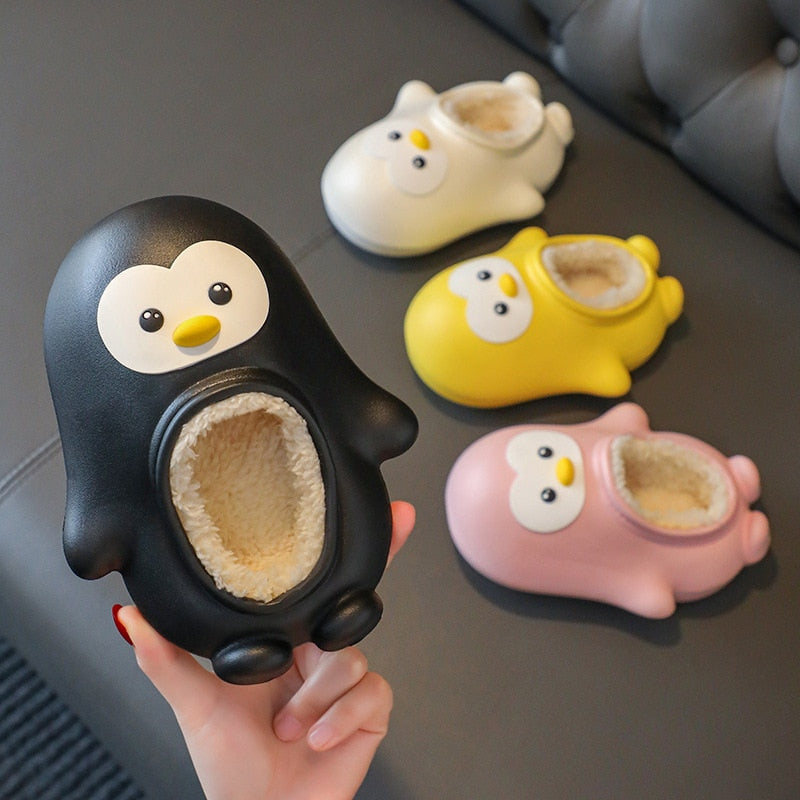 Mini Penguin Waterproof Warm Kids Slippers