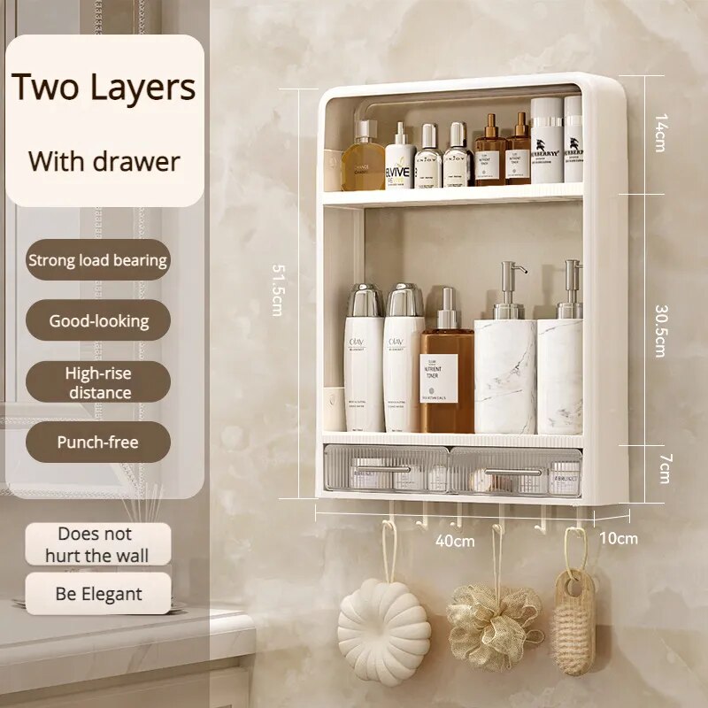 Home Essential Punch-Free Bathroom Organizer Shelf - Image 7