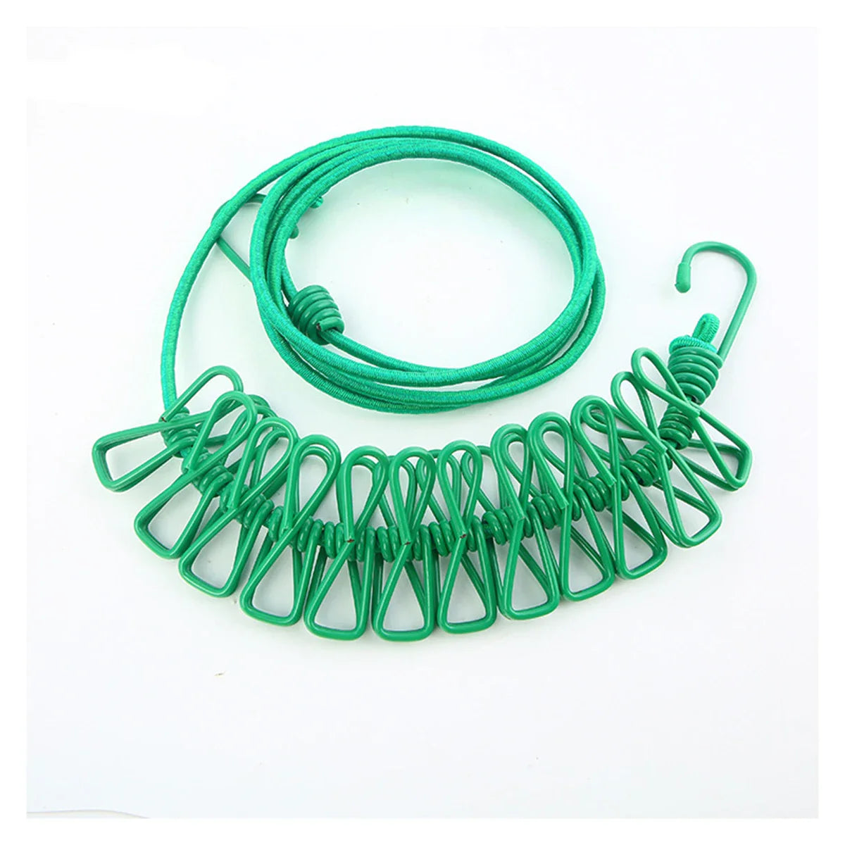 Windproof Non-Slip Elastic Multi-Clip Travel Clothesline - Image 10