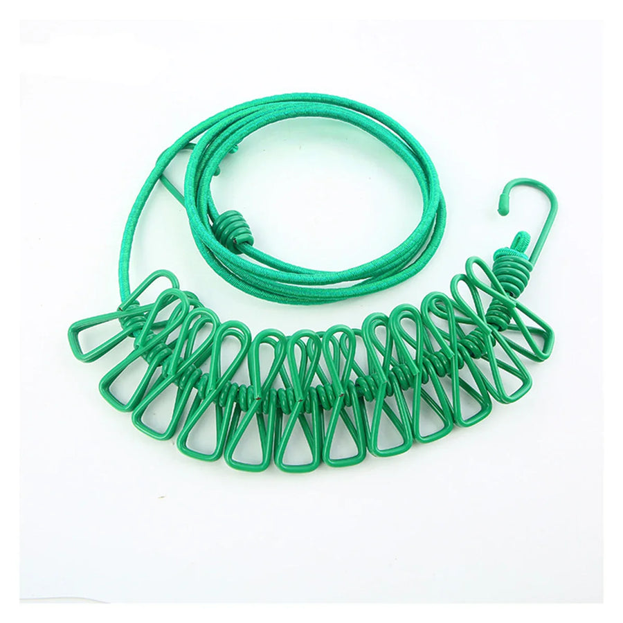 Windproof Non-Slip Elastic Multi-Clip Travel Clothesline - Image 10