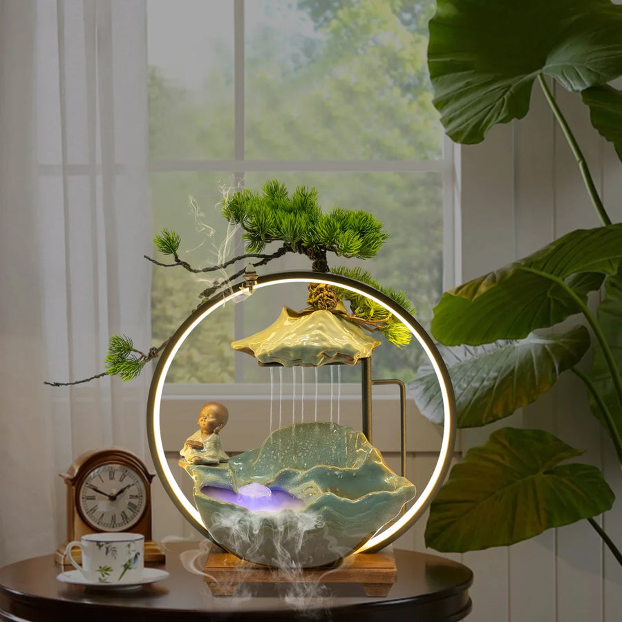 Waterfall Fortune LED Incense Burner Zen Decor - Image 0