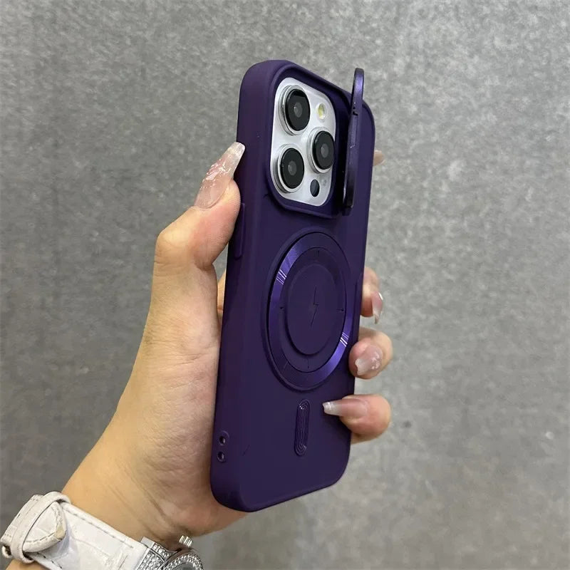 Magnetic Soft Wrist Bracket Lens Cover iPhone Case - Image 7