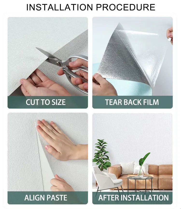 3D Linen Self-Adhesive Waterproof Wall Sticker - Image 1