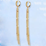 Elegant Flow Long Metal Tassel Earrings