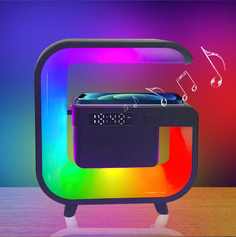 RGB Wireless Charging Bluetooth Futuristic Night Lamp Speaker