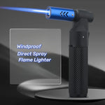 Direct Flame Outdoor Windproof Metal Butane Gas Lighter