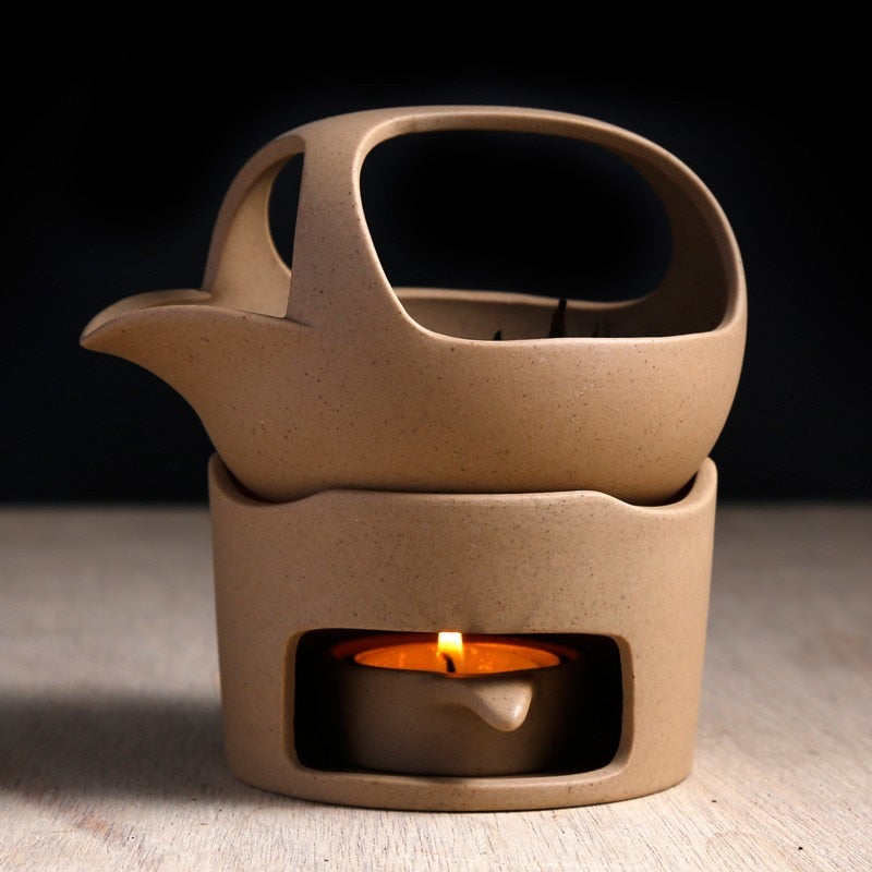 Japanese Style Simple Candle Tea Warmer Pot - Image 0