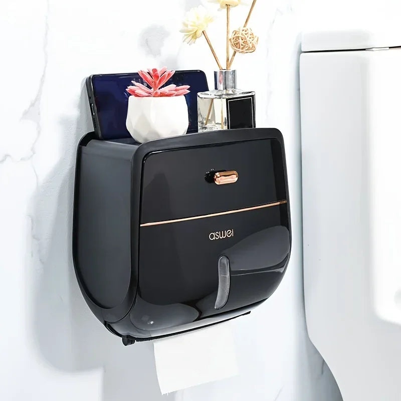 Wall-Mounted Double Layer Tissue Organizer Box - Image 8