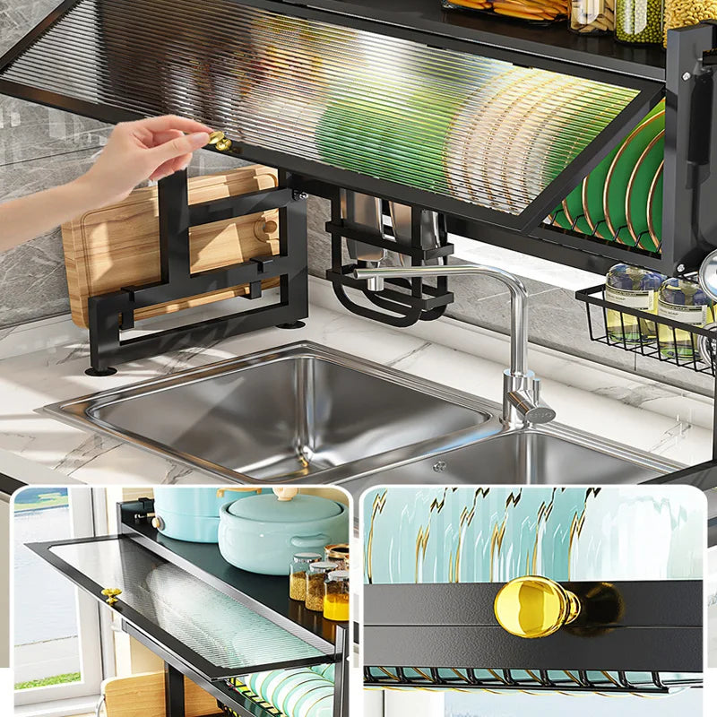 Modern Kitchen Over The Sink Organizer Dish Rack - Image 4