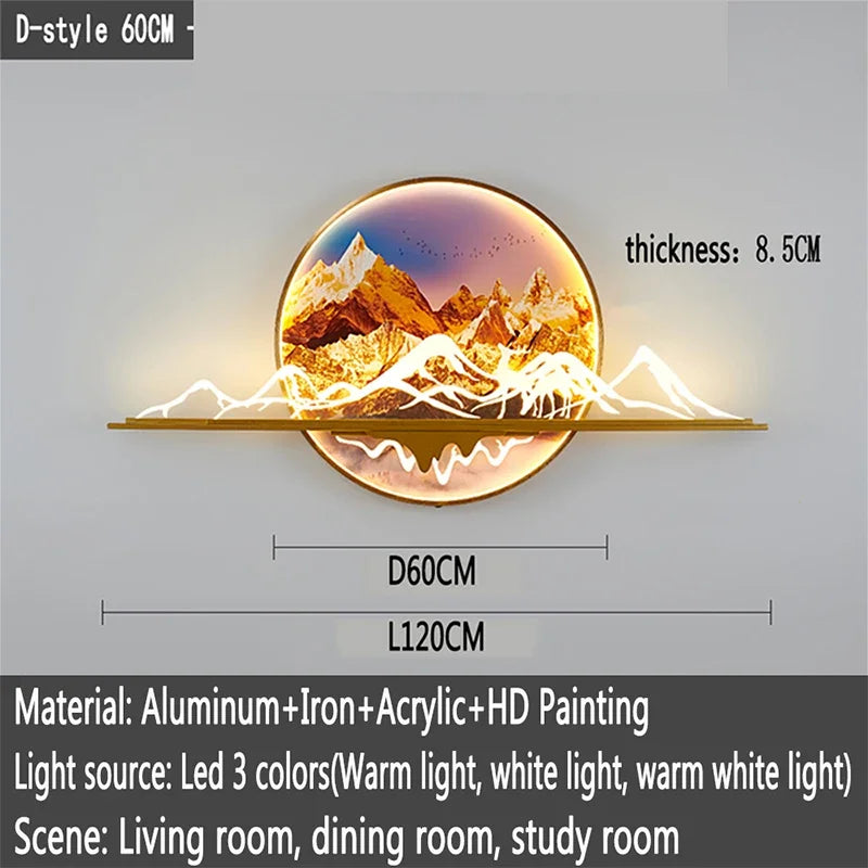 Mountain Sunset Scene LED Wall Lamp