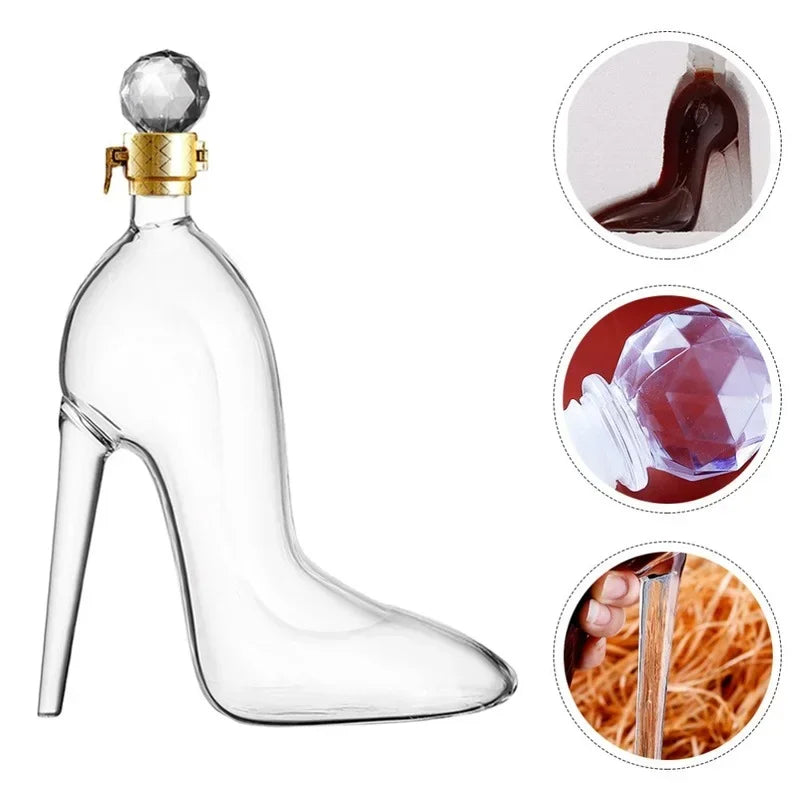 High Heel Fancy Glass Wine Decanter - Image 5