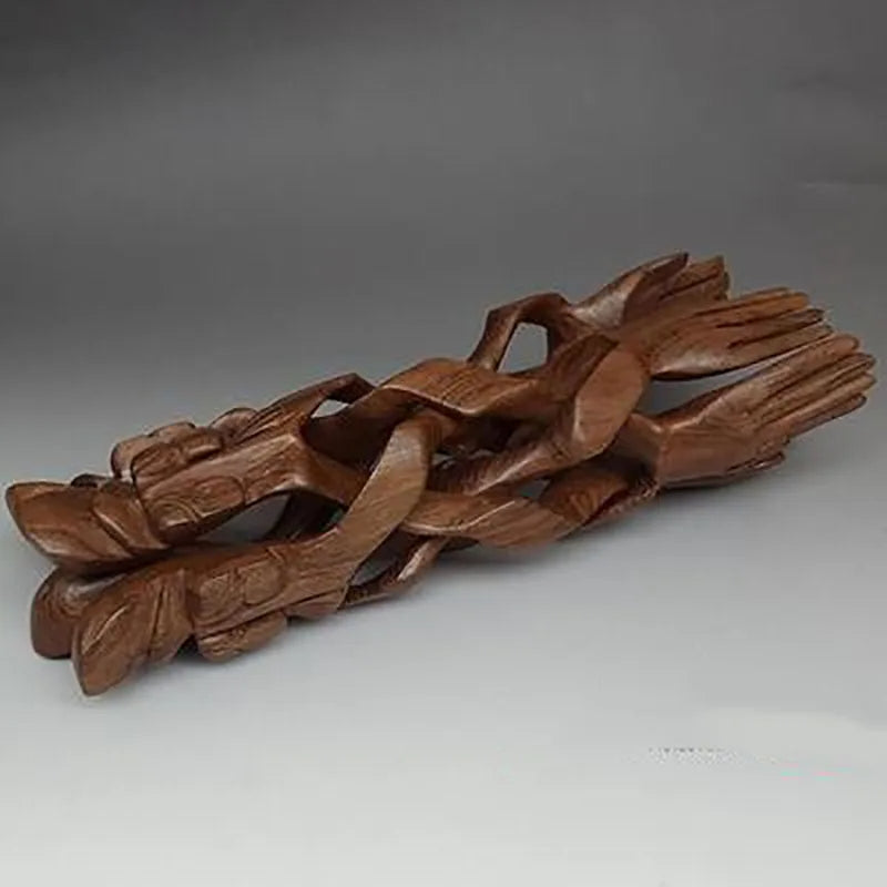 Serene Sculpture Wooden Luck Bearer Serving Platter - Image 2