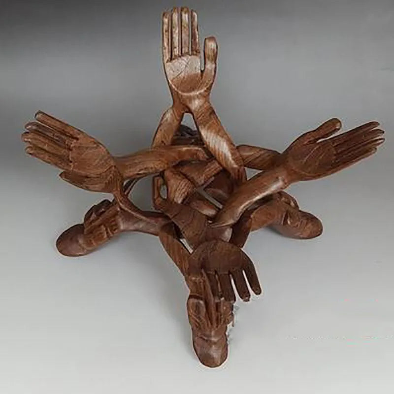 Serene Sculpture Wooden Luck Bearer Serving Platter - Image 1