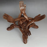 Serene Sculpture Wooden Luck Bearer Serving Platter