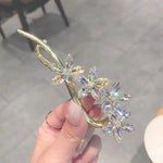 Butterfly Spark Zircon Flower Hairpin