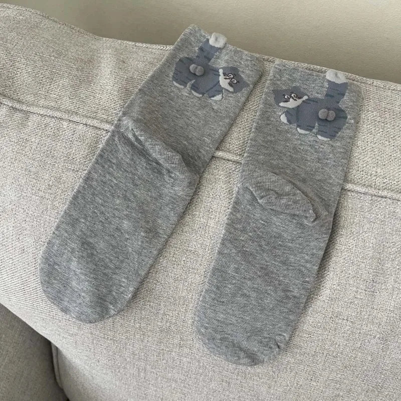 Cute Cat Butt Cartoon Socks - Image 8