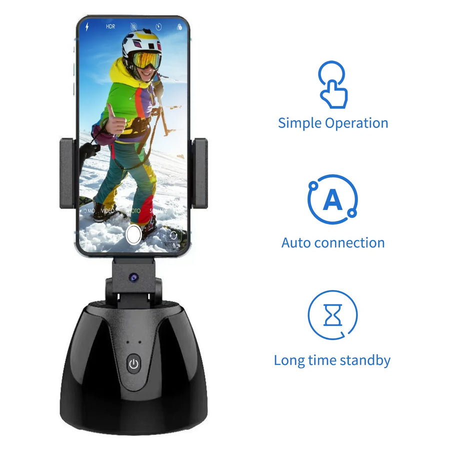 360 Auto Face Tracking Rotating Wireless Bluetooth Phone Holder - Image 5