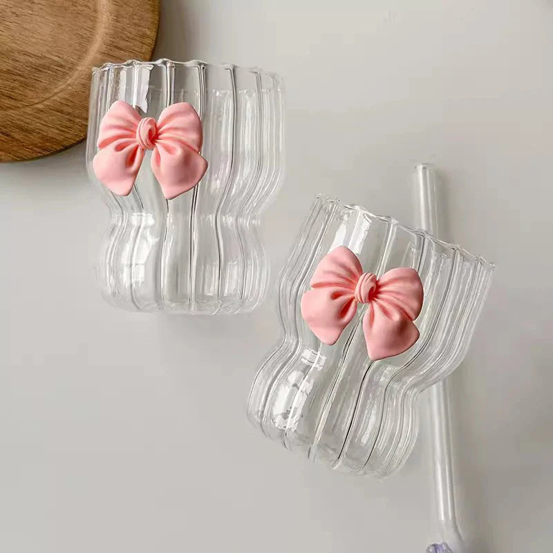 Cute Ribbon Glass Coffee Mug - Image 4