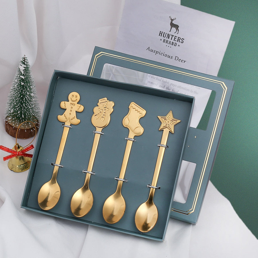 4Pcs Christmas Best Wishes Tableware Set - Image 9