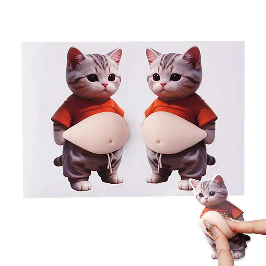 Chubby Cat Belly 3D Door Bumper Sticker - Image 4