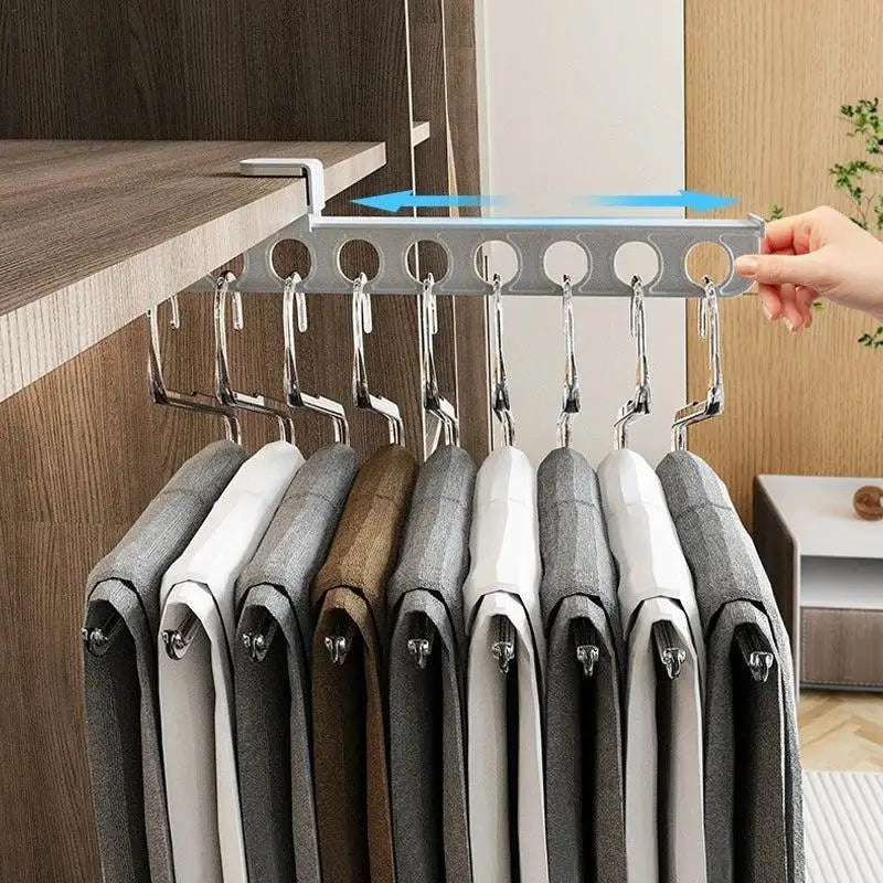 Retractable Wardrobe Rail Closet Organizer Hanger - Image 0