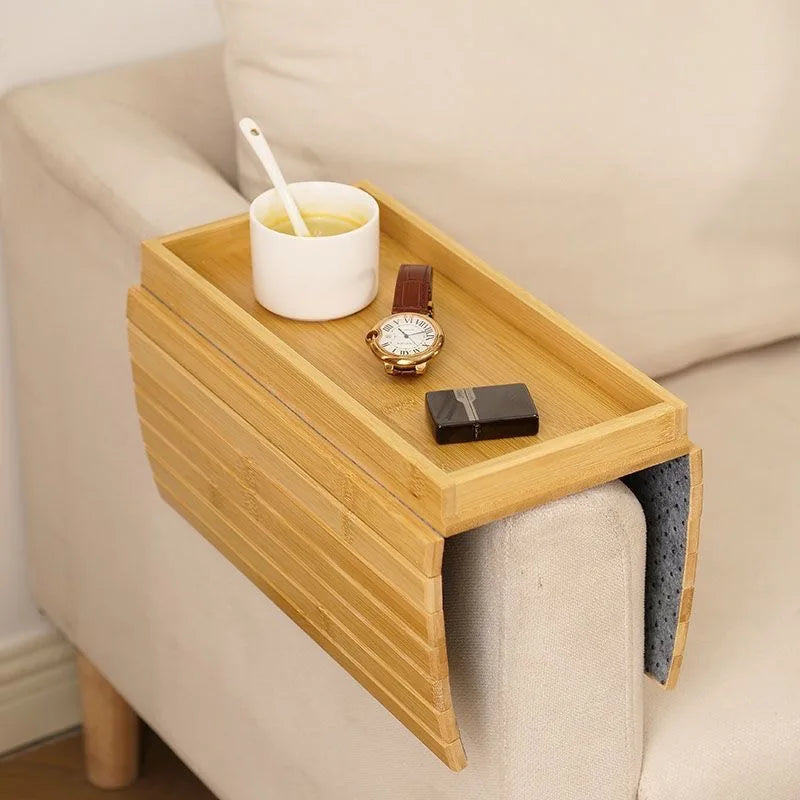 Minimalist Bamboo Sofa Armrest Organizer - Image 1