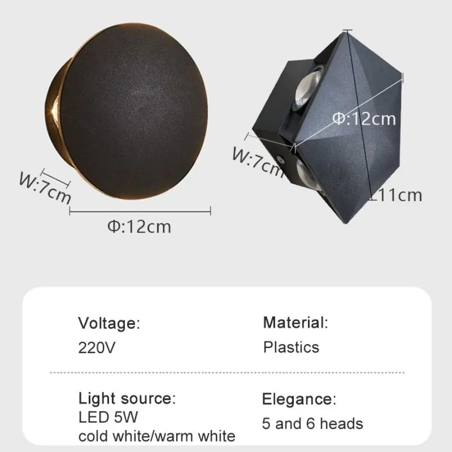 Black Prism Ambient Minimal Wall Lamp - Image 5
