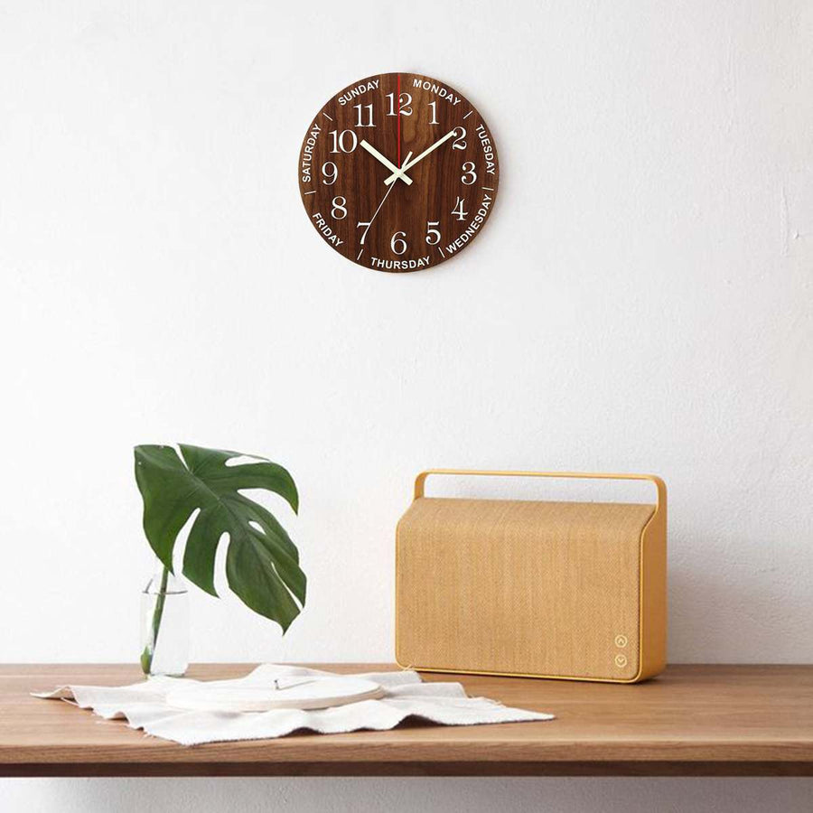 Nordic Luminous Wood Silent Wall Clock - Image 3