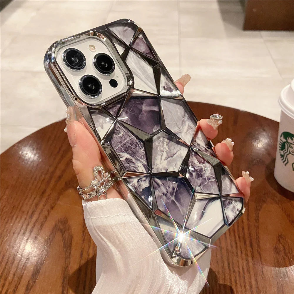 Geometric Colorful Marble iPhone Case