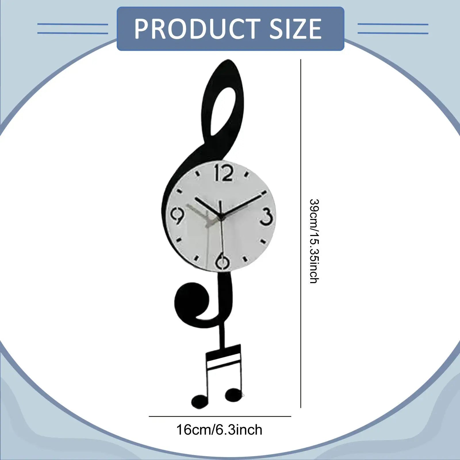 Musical Note Pendulum Wall Clock - Image 7