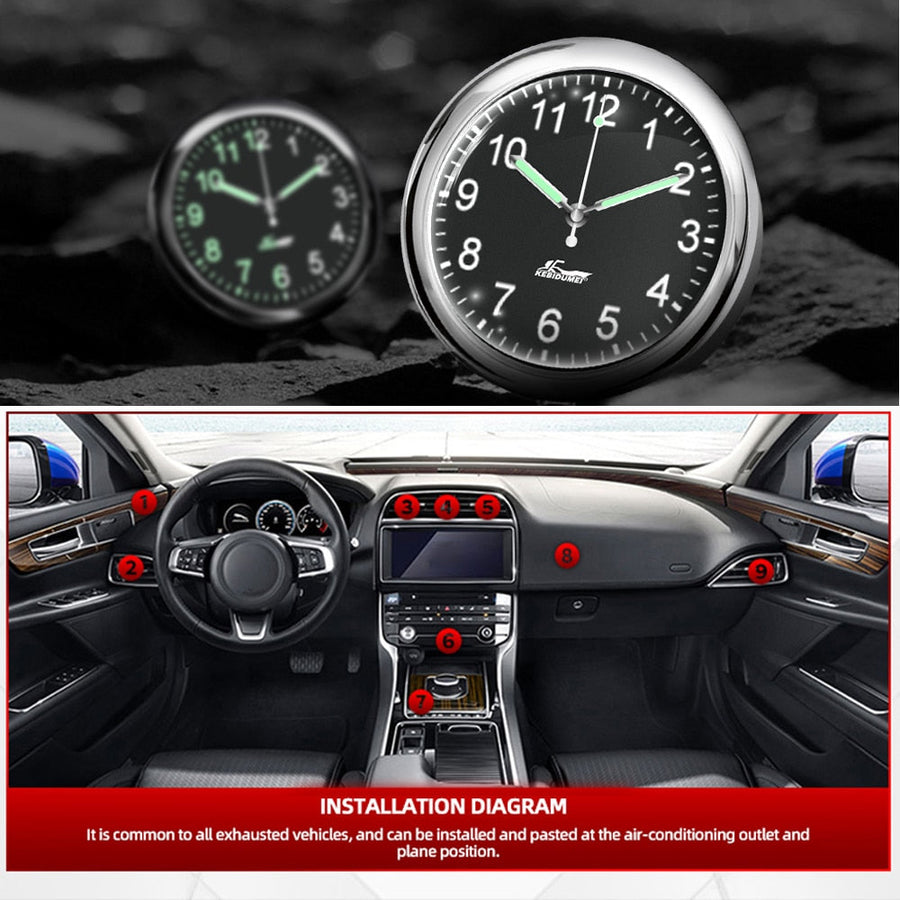 Stick-On Car Dashboard Luminous Clock - Image 6