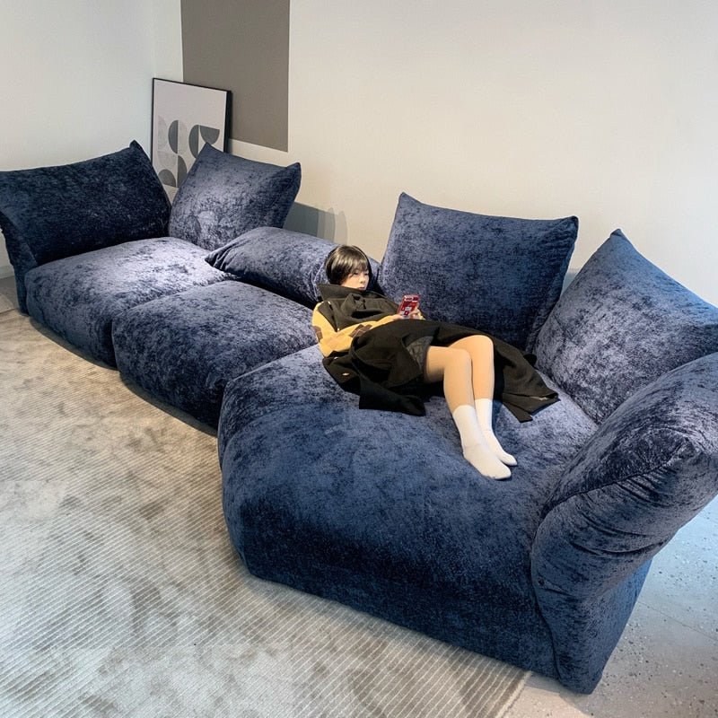 Italian Style Minimalist Modern Life Velvet Adjustable Sofa - Image 2