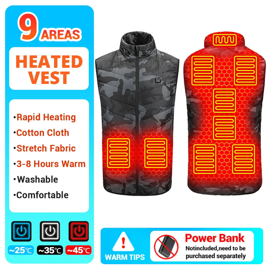 Hooded Heated Winter Camping Jacket - Image 17